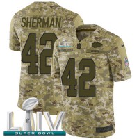 Nike Kansas City Chiefs #42 Anthony Sherman Camo Super Bowl LIV 2020 Youth Stitched NFL Limited 2018 Salute To Service Jersey