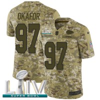 Nike Kansas City Chiefs #97 Alex Okafor Camo Super Bowl LIV 2020 Youth Stitched NFL Limited 2018 Salute To Service Jersey