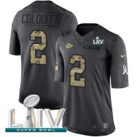 Nike Kansas City Chiefs #2 Dustin Colquitt Black Super Bowl LIV 2020 Youth Stitched NFL Limited 2016 Salute to Service Jersey