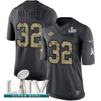 Nike Kansas City Chiefs #32 Tyrann Mathieu Black Super Bowl LIV 2020 Youth Stitched NFL Limited 2016 Salute to Service Jersey