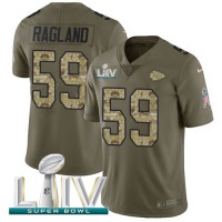 Nike Kansas City Chiefs #59 Reggie Ragland Olive/Camo Super Bowl LIV 2020 Youth Stitched NFL Limited 2017 Salute To Service Jersey