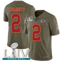 Nike Kansas City Chiefs #2 Dustin Colquitt Olive Super Bowl LIV 2020 Youth Stitched NFL Limited 2017 Salute To Service Jersey
