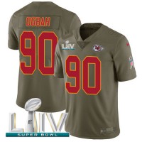 Nike Kansas City Chiefs #90 Emmanuel Ogbah Olive Super Bowl LIV 2020 Youth Stitched NFL Limited 2017 Salute To Service Jersey