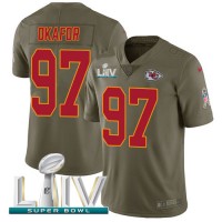 Nike Kansas City Chiefs #97 Alex Okafor Olive Super Bowl LIV 2020 Youth Stitched NFL Limited 2017 Salute To Service Jersey