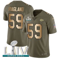 Nike Kansas City Chiefs #59 Reggie Ragland Olive/Gold Super Bowl LIV 2020 Youth Stitched NFL Limited 2017 Salute To Service Jersey