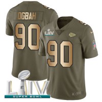 Nike Kansas City Chiefs #90 Emmanuel Ogbah Olive/Gold Super Bowl LIV 2020 Youth Stitched NFL Limited 2017 Salute To Service Jersey
