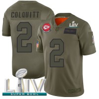 Nike Kansas City Chiefs #2 Dustin Colquitt Camo Super Bowl LIV 2020 Youth Stitched NFL Limited 2019 Salute To Service Jersey
