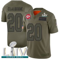 Nike Kansas City Chiefs #20 Morris Claiborne Camo Super Bowl LIV 2020 Youth Stitched NFL Limited 2019 Salute To Service Jersey