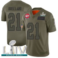 Nike Kansas City Chiefs #21 Bashaud Breeland Camo Super Bowl LIV 2020 Youth Stitched NFL Limited 2019 Salute To Service Jersey
