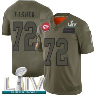 Nike Kansas City Chiefs #72 Eric Fisher Camo Super Bowl LIV 2020 Youth Stitched NFL Limited 2019 Salute To Service Jersey