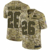 Nike Kansas City Chiefs #26 Damien Williams Camo Youth Stitched NFL Limited 2018 Salute To Service Jersey