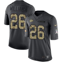 Nike Kansas City Chiefs #26 Damien Williams Black Youth Stitched NFL Limited 2016 Salute to Service Jersey