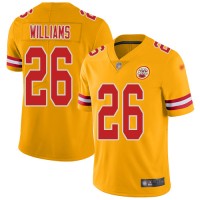 Nike Kansas City Chiefs #26 Damien Williams Gold Youth Stitched NFL Limited Inverted Legend Jersey