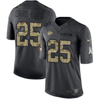 Nike Kansas City Chiefs #25 Clyde Edwards-Helaire Black Youth Stitched NFL Limited 2016 Salute to Service Jersey