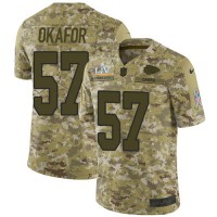 Nike Kansas City Chiefs #57 Alex Okafor Camo Youth Super Bowl LV Bound Stitched NFL Limited 2018 Salute To Service Jersey