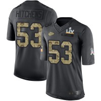 Nike Kansas City Chiefs #53 Anthony Hitchens Black Youth Super Bowl LV Bound Stitched NFL Limited 2016 Salute to Service Jersey