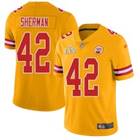 Nike Kansas City Chiefs #42 Anthony Sherman Gold Youth Super Bowl LV Bound Stitched NFL Limited Inverted Legend Jersey