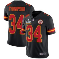 Nike Kansas City Chiefs #34 Darwin Thompson Black Youth Super Bowl LV Bound Stitched NFL Limited Rush Jersey