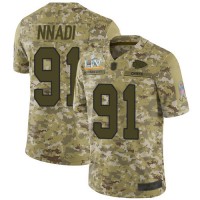 Nike Kansas City Chiefs #91 Derrick Nnadi Camo Youth Super Bowl LV Bound Stitched NFL Limited 2018 Salute To Service Jersey