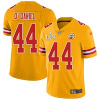 Nike Kansas City Chiefs #44 Dorian O'Daniel Gold Youth Super Bowl LV Bound Stitched NFL Limited Inverted Legend Jersey