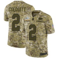 Nike Kansas City Chiefs #2 Dustin Colquitt Camo Youth Super Bowl LV Bound Stitched NFL Limited 2018 Salute To Service Jersey