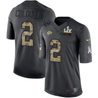 Nike Kansas City Chiefs #2 Dustin Colquitt Black Youth Super Bowl LV Bound Stitched NFL Limited 2016 Salute to Service Jersey