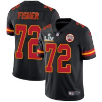 Nike Kansas City Chiefs #72 Eric Fisher Black Youth Super Bowl LV Bound Stitched NFL Limited Rush Jersey