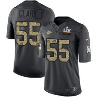 Nike Kansas City Chiefs #55 Frank Clark Black Youth Super Bowl LV Bound Stitched NFL Limited 2016 Salute to Service Jersey