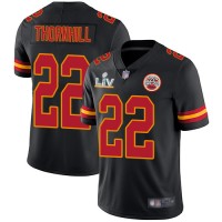 Nike Kansas City Chiefs #22 Juan Thornhill Black Youth Super Bowl LV Bound Stitched NFL Limited Rush Jersey