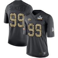 Nike Kansas City Chiefs #99 Khalen Saunders Black Youth Super Bowl LV Bound Stitched NFL Limited 2016 Salute to Service Jersey
