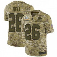 Nike Kansas City Chiefs #26 Le'Veon Bell Camo Youth Super Bowl LV Bound Stitched NFL Limited 2018 Salute To Service Jersey