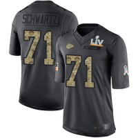 Nike Kansas City Chiefs #71 Mitchell Schwartz Black Youth Super Bowl LV Bound Stitched NFL Limited 2016 Salute to Service Jersey