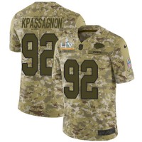 Nike Kansas City Chiefs #92 Tanoh Kpassagnon Camo Youth Super Bowl LV Bound Stitched NFL Limited 2018 Salute To Service Jersey