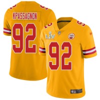 Nike Kansas City Chiefs #92 Tanoh Kpassagnon Gold Youth Super Bowl LV Bound Stitched NFL Limited Inverted Legend Jersey