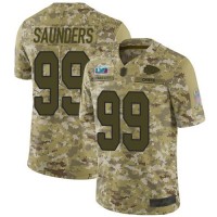 Nike Kansas City Chiefs #99 Khalen Saunders Camo Super Bowl LVII Patch Youth Stitched NFL Limited 2018 Salute To Service Jersey