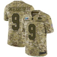 Nike Kansas City Chiefs #9 JuJu Smith-Schuster Camo Super Bowl LVII Patch Youth Stitched NFL Limited 2018 Salute To Service Jersey