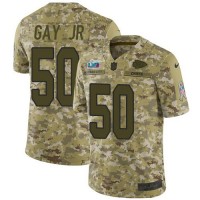 Nike Kansas City Chiefs #50 Willie Gay Jr. Camo Super Bowl LVII Patch Youth Stitched NFL Limited 2018 Salute To Service Jersey