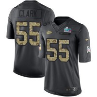 Nike Kansas City Chiefs #55 Frank Clark Black Super Bowl LVII Patch Youth Stitched NFL Limited 2016 Salute to Service Jersey