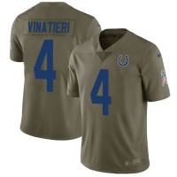 Nike Indianapolis Colts #4 Adam Vinatieri Olive Youth Stitched NFL Limited 2017 Salute to Service Jersey