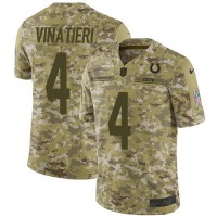 Nike Indianapolis Colts #4 Adam Vinatieri Camo Youth Stitched NFL Limited 2018 Salute to Service Jersey