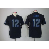 Nike Indianapolis Colts #12 Andrew Luck Black Impact Youth Stitched NFL Limited Jersey