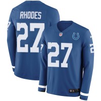 Nike Indianapolis Colts #27 Xavier Rhodes Royal Blue Team Color Youth Stitched NFL Limited Therma Long Sleeve Jersey