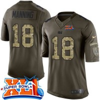 Nike Indianapolis Colts #18 Peyton Manning Green Super Bowl XLI Youth Stitched NFL Limited Salute to Service Jersey