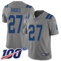 Nike Indianapolis Colts #27 Xavier Rhodes Gray Youth Stitched NFL Limited Inverted Legend 100th Season Jersey