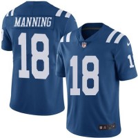 Nike Indianapolis Colts #18 Peyton Manning Royal Blue Youth Stitched NFL Limited Rush Jersey