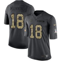 Nike Indianapolis Colts #18 Peyton Manning Black Youth Stitched NFL Limited 2016 Salute to Service Jersey
