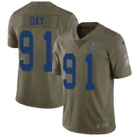 Nike Indianapolis Colts #91 Sheldon Day Olive Youth Stitched NFL Limited 2017 Salute To Service Jersey