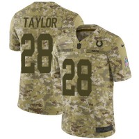 Nike Indianapolis Colts #28 Jonathan Taylor Camo Youth Stitched NFL Limited 2018 Salute To Service Jersey