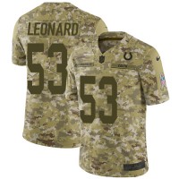 Nike Indianapolis Colts #53 Darius Leonard Camo Youth Stitched NFL Limited 2018 Salute to Service Jersey