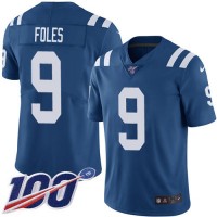 Nike Indianapolis Colts #9 Nick Foles Royal Blue Team Color Youth Stitched NFL 100th Season Vapor Limited Jersey